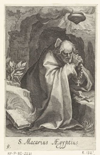 Saint Macarius of Egypt as a hermit
