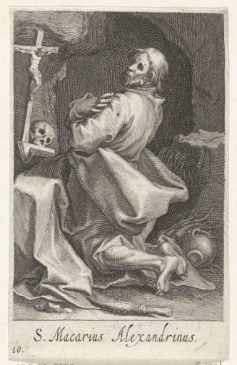 Saint Macarius of Alexandria as a hermit