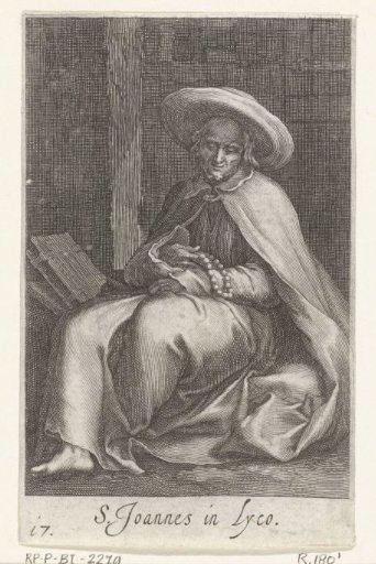 Saint John of Lycopolis as a hermit in his cell