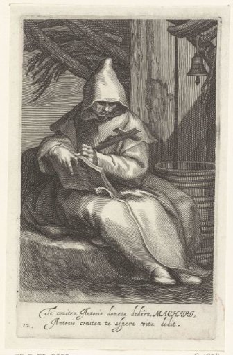 Saint Macarius of Egypt as a hermit