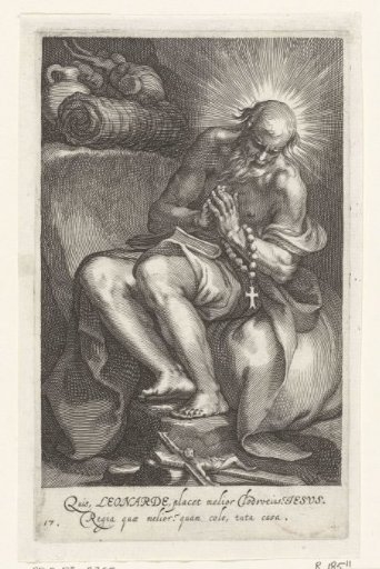 Saint Leonard of Noblat as a hermit
