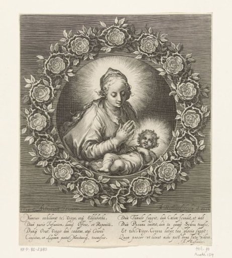Mary with Child and a rosary