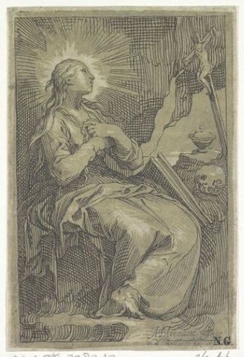 Penitent Mary Magdalene in the Cave before a Crucifix
