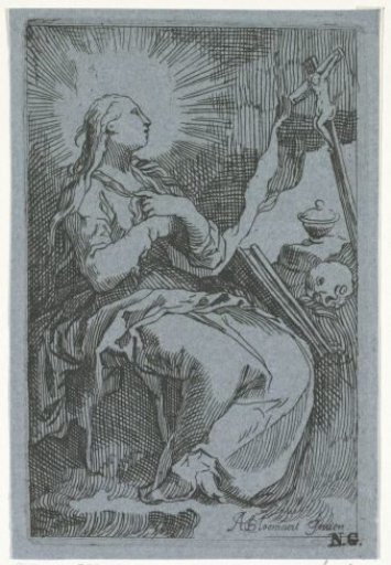 Penitent Mary Magdalene in the Cave before a Crucifix