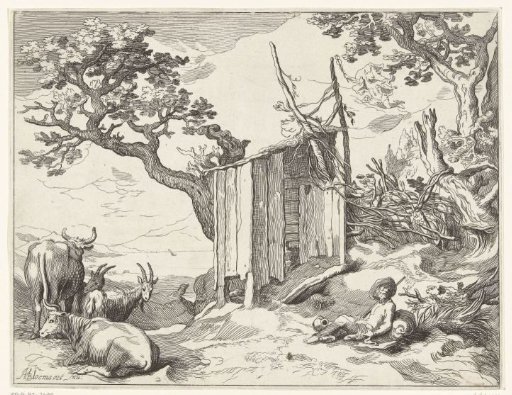 Landscape with Argus by Io as a cow and Mercury in the sky