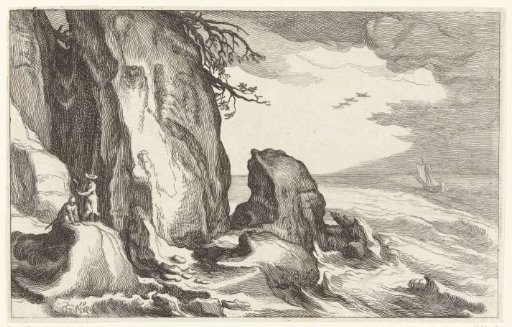 Landscape with rocks on coast