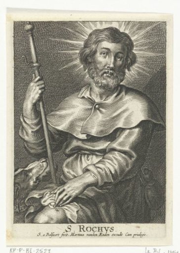 Saint Roch as a pilgrim with a plague sore