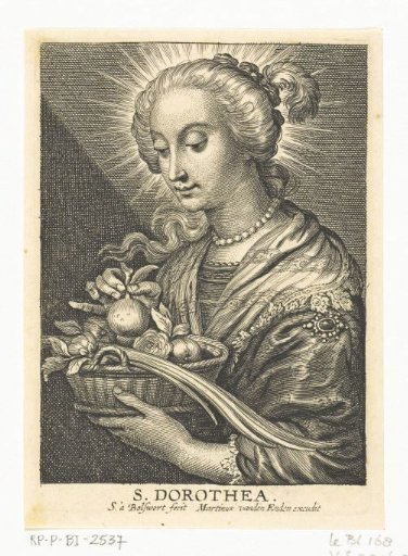 Saint Dorothy with basket of fruit and flowers