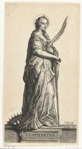 Saint Catherine of Alexandria with wheel and sword