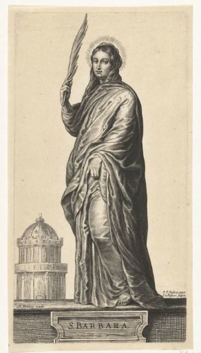Saint Barbara with tower