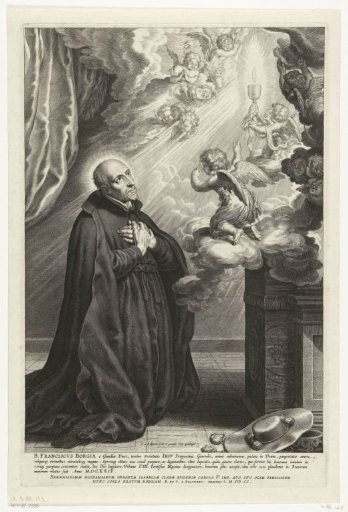 Saint Francis Borgia Kneels before Vision with Host