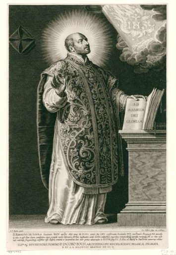 Saint Ignatius of Loyola with IHS Monogram
