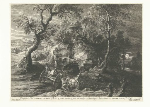 Landscape with a stuck cart