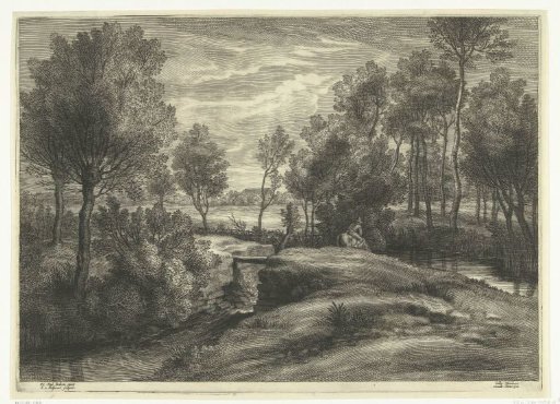 Landscape with a rider by a brook