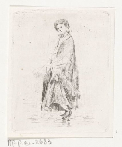 Woman with a hatbox