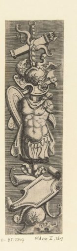 Flat decoration with trophy of arms