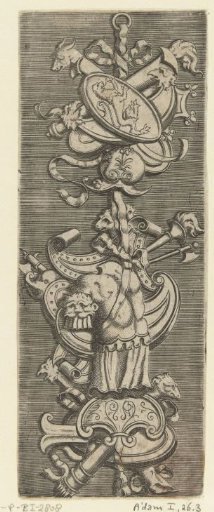 Flat decoration with trophy of shields