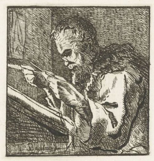 Reading man with spectacles on