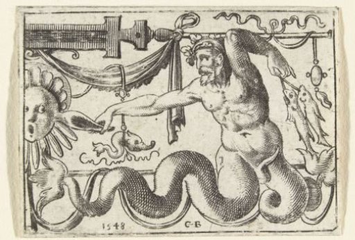 Flat decoration with mermaid