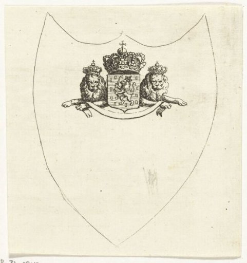 Vignette with the coat of arms of the Netherlands