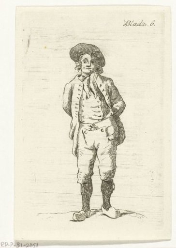 Standing man with clogs on