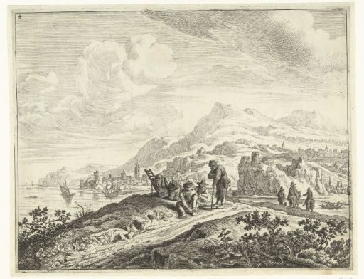 River Landscape with Resting Travellers