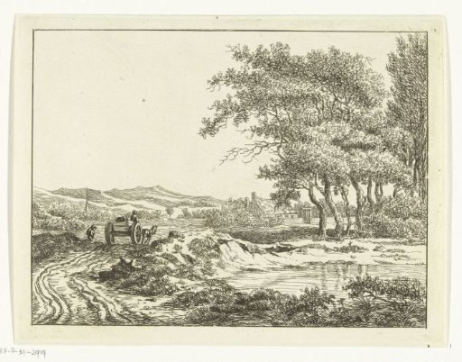 Cart on a country road near the dunes
