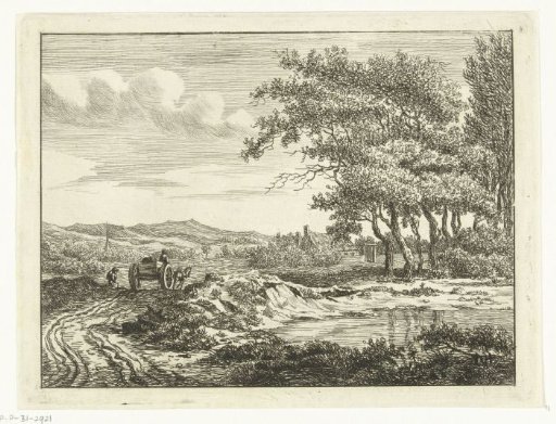 Cart on a country road near the dunes