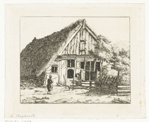 Woman standing in front of a house in Staphorst
