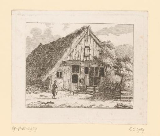 Woman Standing in Front of a House in Staphorst