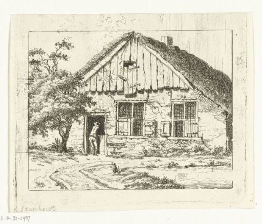 Man leaning on the lower part of a farmhouse door