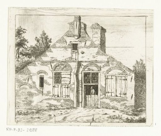Man in an old house, looking out over the door