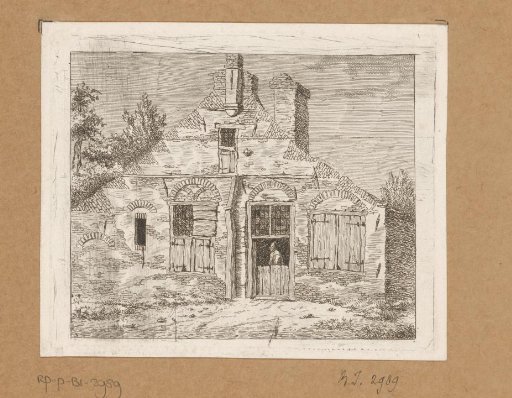 Man in an old house, looking out over the door