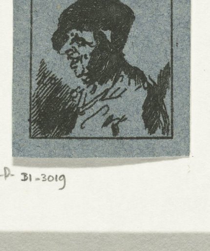 Bust of a laughing peasant