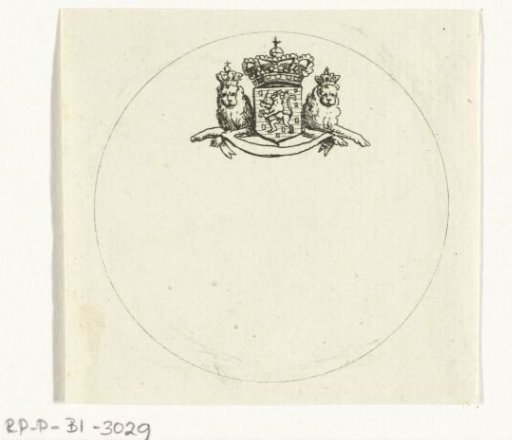 Coat of arms of the Netherlands in a circle