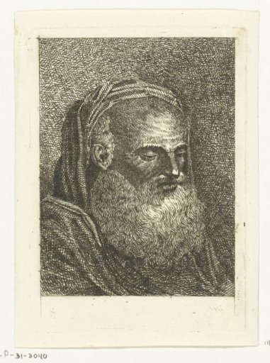 Bust of an old man with a white beard