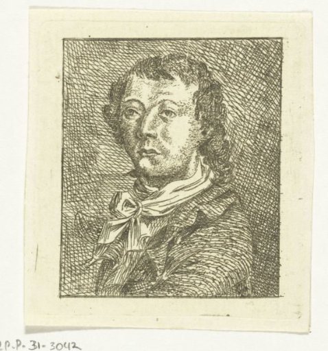 Portrait bust of a young man with a white cravat