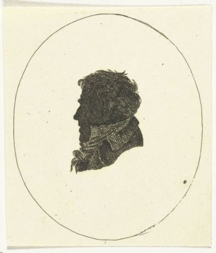 Silhouette portrait of a man to the left