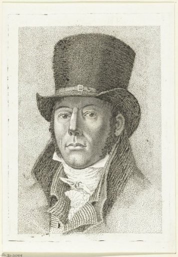 Portrait of Jacob Ernst Marcus with a tall hat