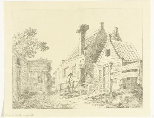 Boy walking over a wooden bridge outside the Raampoort