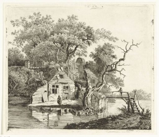 Dilapidated farmhouse by the water