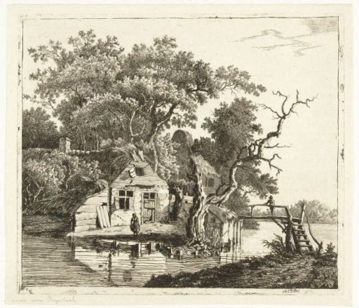 Dilapidated farmhouse by the water