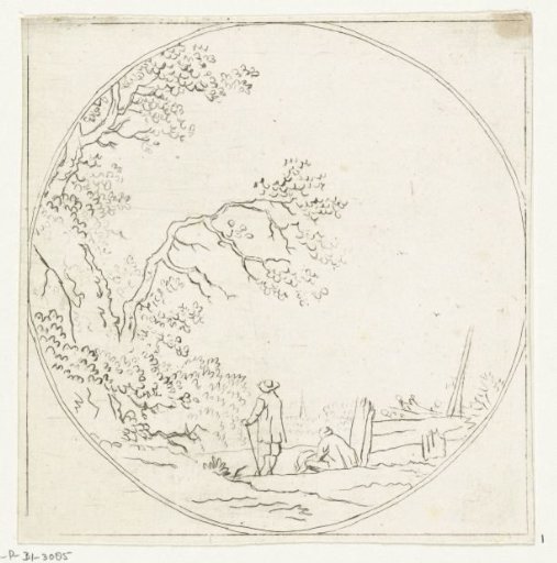 Landscape with two walkers