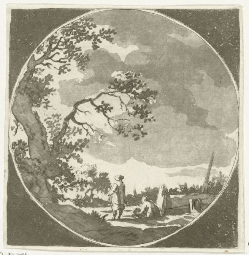 Landscape with two walkers