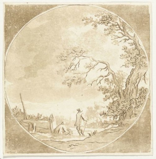 Landscape with two walkers