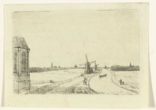 View of the Haagsche Vaart with mills
