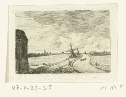 View of the Haagsche Vaart with mills
