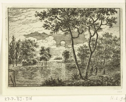 River view with a setting sun