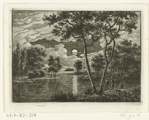 River view with a setting sun
