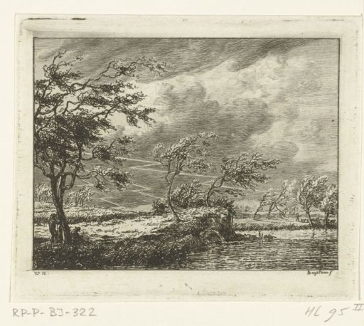 River view with a stormy sky